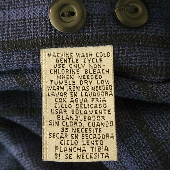 City Streets Mens Dress/Casual Shirt Sz L Button Down Long Sleeve Blue & Black - Picture 9 of 10